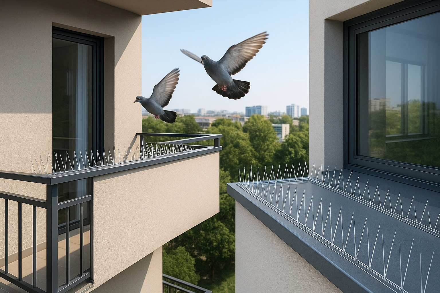 Bright eco friendly living room with sliding glass doors child playing on balcony safety net indoor plants modern home natural light