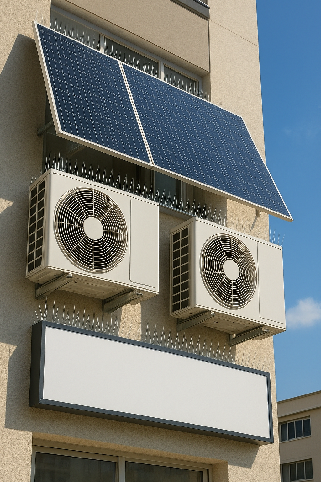 Sunny modern backyard garden with blooming flowers and hedges, a golden retriever running inside a low wire fence, and a family relaxing while children play on the lawn.